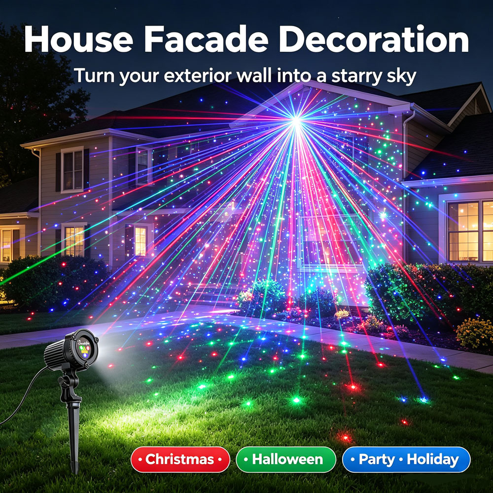 Lighting Effect Home Decor - 크리스마스 새해 RGB 레이저 프로젝터 조명
