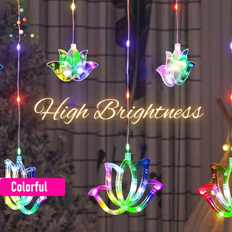 Lighting Decoration For Diwali - 4M 8가지 모드 디파발리 연꽃 모양