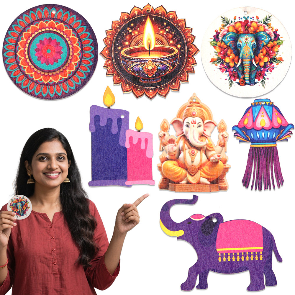 Lighting Decoration For Diwali - 디왈리 테마 장식 - 나무 칩