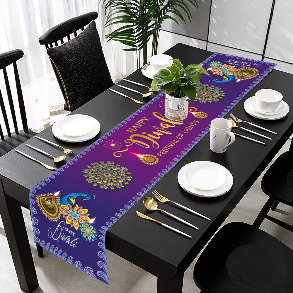 Lighting Decoration For Diwali - 행복한 디왈리 축제 조명 린넨 테이블