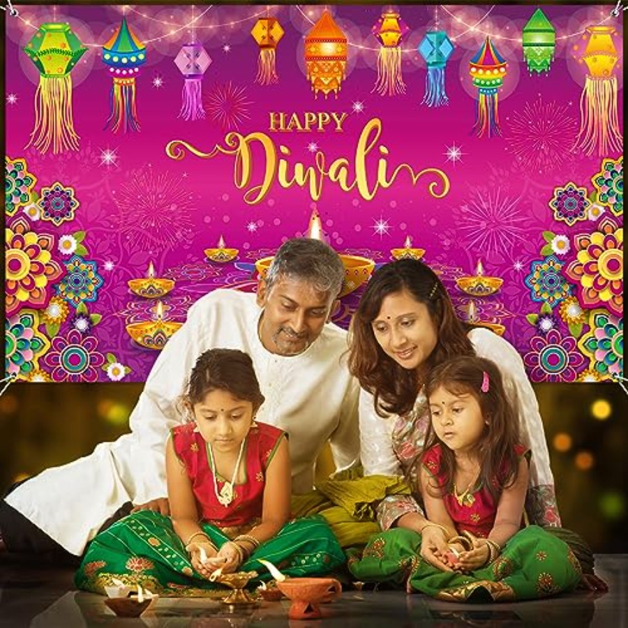 행복한 디왈리 배경 배너 장식, 가정용 벽걸이 장식,  - Lighting Decoration For Diwali 리뷰 및 가격