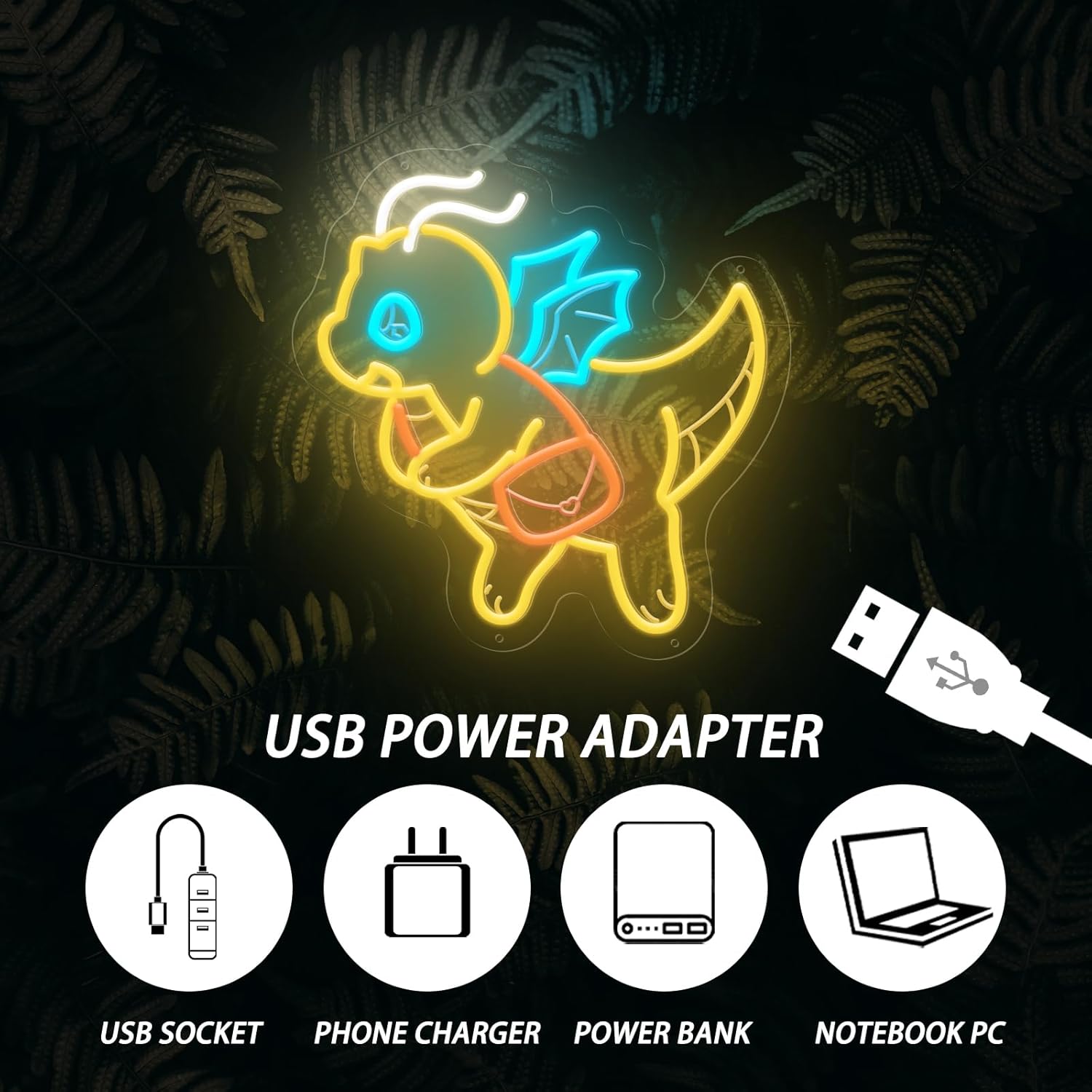 USB 조광 가능한 귀여운 공룡 네온 라이트 어린이 방 - Outdoor Lighting Decor Ideas 리뷰 및 가격