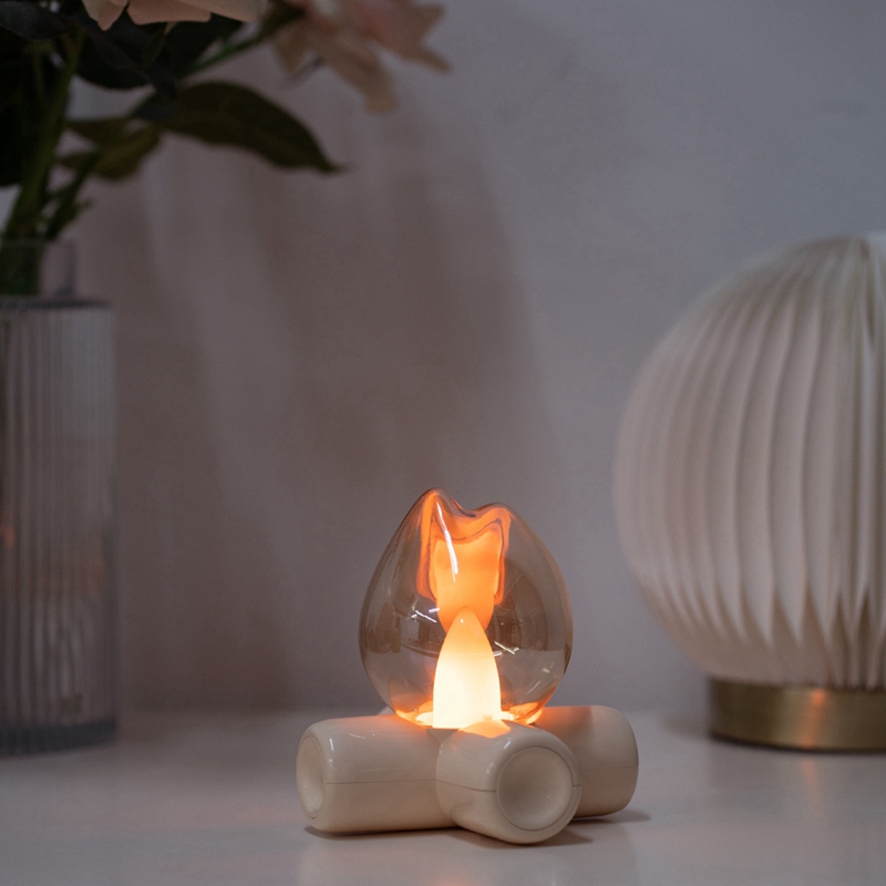 LED 불꽃 불 전구 침대 옆 테이블 램프 벽난로 효과 - Lighting Effect Home Decor 리뷰 및 가격
