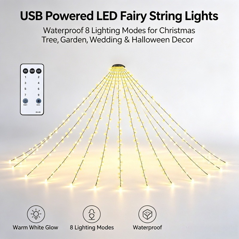 USB LED 요정 스트링 조명, 방수 크리스마스 트리 - Lighting Decor For Wedding 리뷰 및 가격