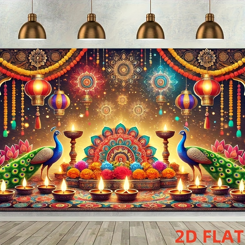 디왈리 공작새 랜턴 태피스트리 인도 축제 장식 디야 조 - Lighting Decoration For Diwali 리뷰 및 가격