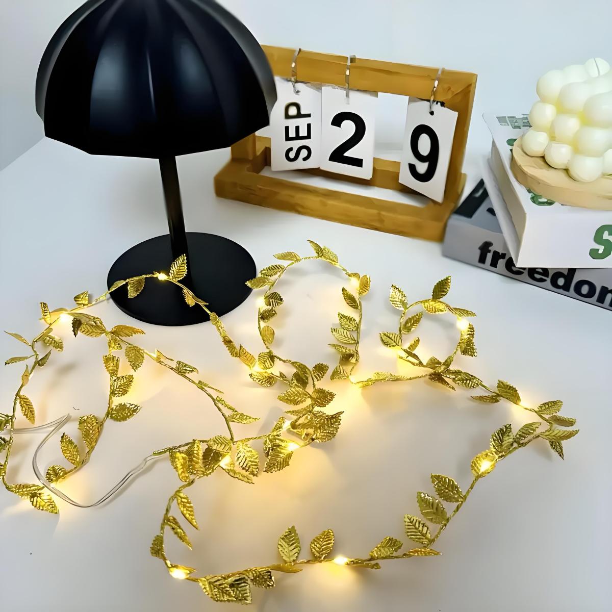 LED 로맨틱 골든 리프 페어리 라이트 - (20 LE - Lighting Decoration For Diwali 리뷰 및 가격