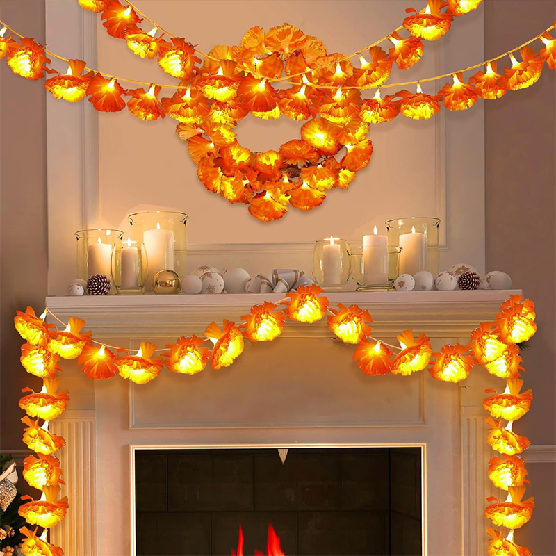 멕시코 마리골드 인공 꽃 DIY 홈 야외 장식, 할로윈 - Lighting Decoration For Diwali 리뷰 및 가격