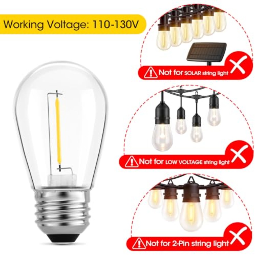 36팩 S14 LED 전구(야외 스트링 조명용), 파티 - String Light Outdoor 리뷰 및 가격
