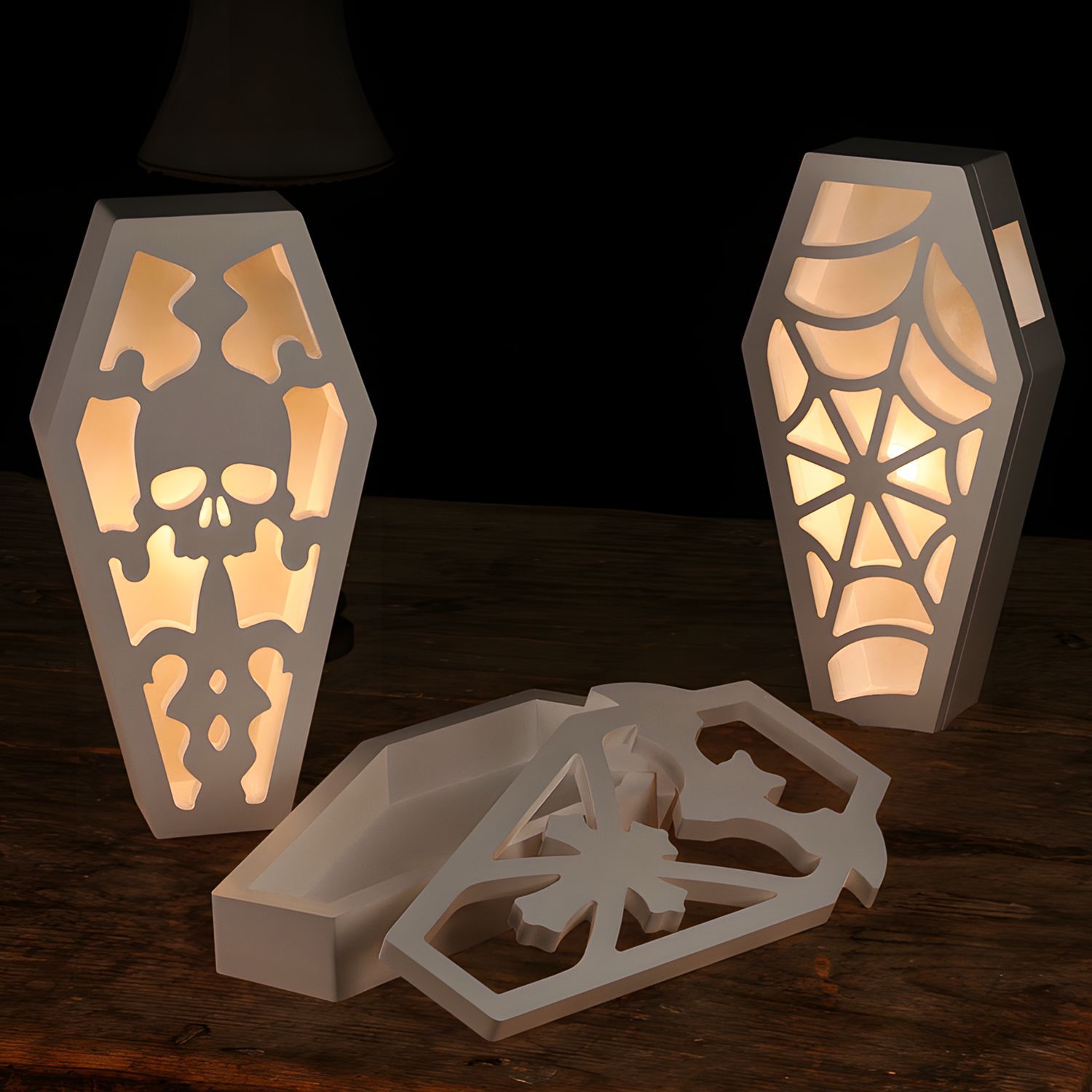 핫세일 DIY 레진 몰드 할로윈 관 모양 장식 조명 사 - Decor Lighting Sales 리뷰 및 가격