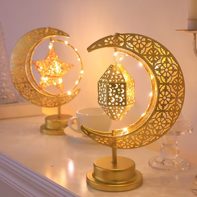 라마단 LED 야간 조명 회전하는 철제 달과 별 이드  - Led Moon Lamp 리뷰 및 가격