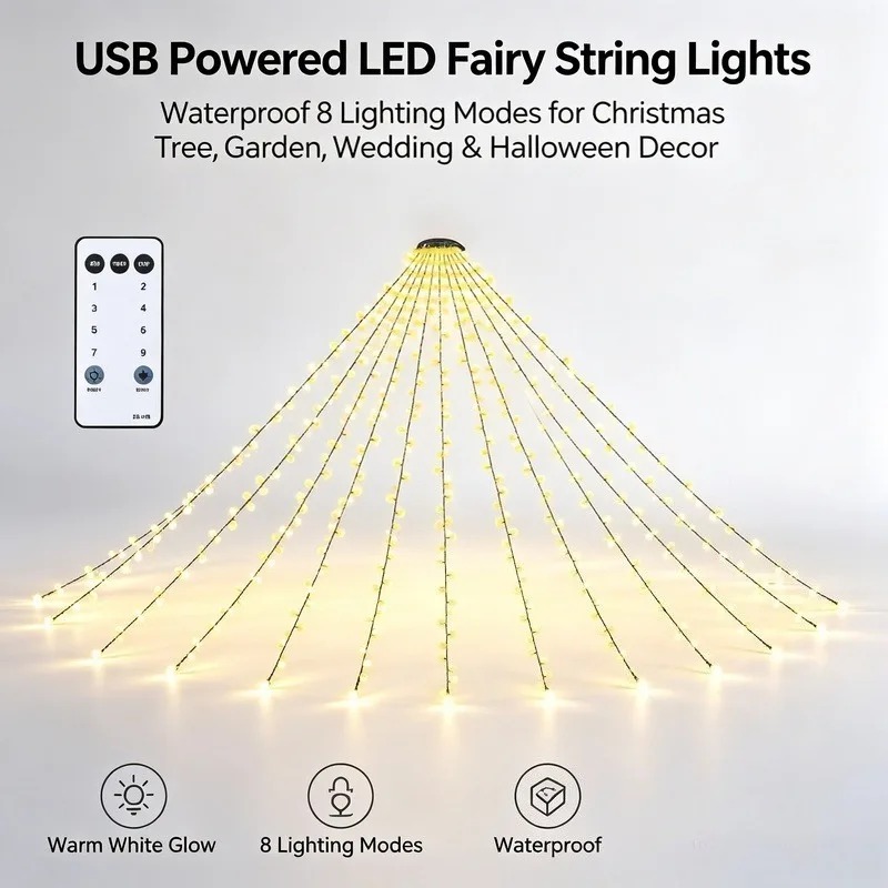 방수 USB LED 스트링 조명, 크리스마스 트리 웨딩 - Lighting Decor For Wedding 리뷰 및 가격