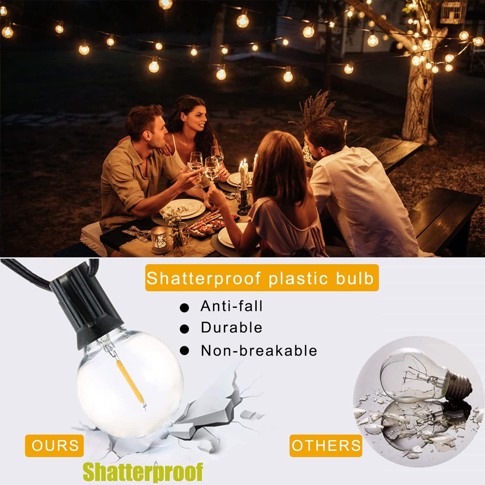 8M/15M G40 글로브 스트링 라이트 25개 투명  - String Light Outdoor 리뷰 및 가격