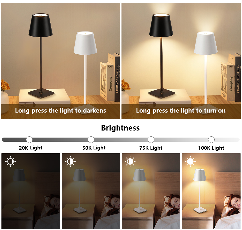 LED 충전식 책상 조명 무선 테이블 램프 무단계 디밍 - Up Lighting Decor 리뷰 및 가격